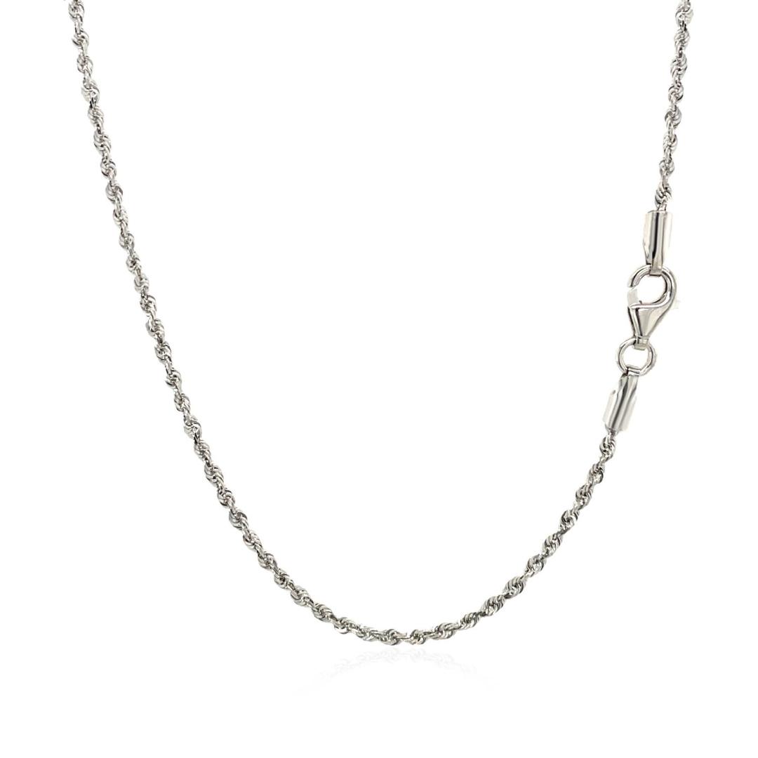 10k White Gold Solid Diamond-cut Rope Chain 1.6mm