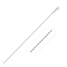 10k White Gold Solid Diamond-cut Rope Chain 1.6mm