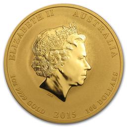 2015 Australia 1 Oz Gold Lunar Goat Bu (series Ii)