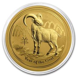 2015 Australia 1 Oz Gold Lunar Goat Bu (series Ii)