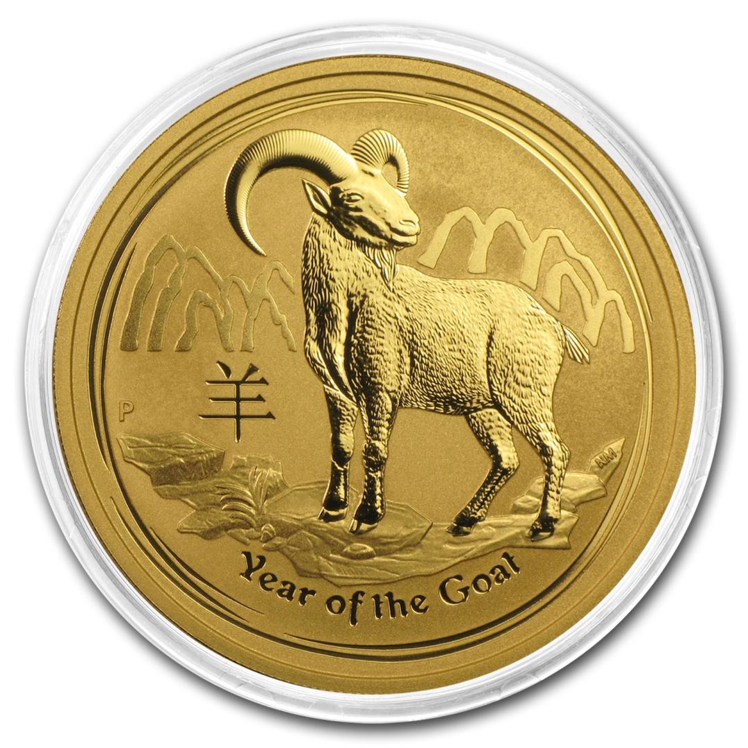 2015 Australia 1 Oz Gold Lunar Goat Bu (series Ii)