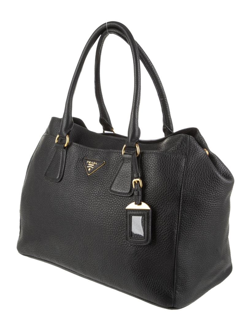 Prada Vitello Daino Lthr Gold-tone Hdw Top Hdl Bag