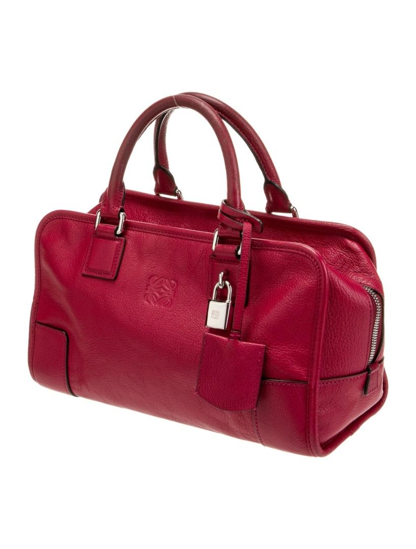 Loewe Amazona 28 Burgundy Leather Top Hdl Bag