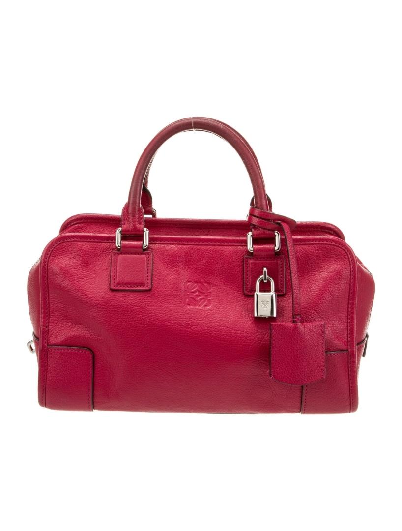 Loewe Amazona 28 Burgundy Leather Top Hdl Bag