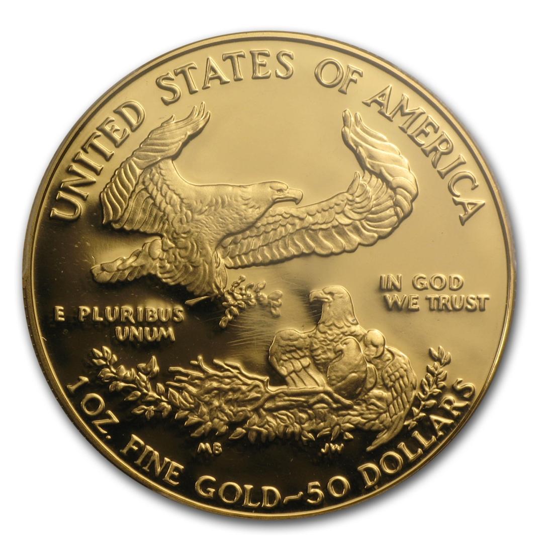 1990-w 1oz Proof American Gold Eagle Pr69 Dcam