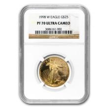 1998-w 1/2 Oz Proof American Gold Eagle Pf-70 Ngc
