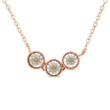 10k Gold-pl .25ct Diamond 3-circle Necklace