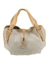 Celine Neut Canvas Silver-tone Hdw Snap Shldr Bag