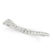 14k Wgold Round .12ct Diamond Modern Curved Band