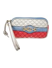 Gucci Blue & Red Lthr Multitonal Hdw Crossbody Bag