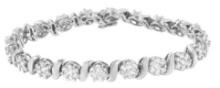 14k W. Gold Round 5.23ct Diamond Tennis Bracelet