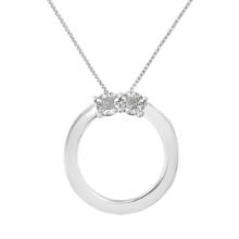 Round .12ct Diamond Open Circle 2-stone Necklace