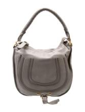 Chloe Grey Leather Gold-tone Hdw Snap Shldr Bag