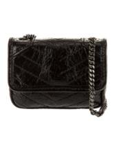 Saint Laurent Blk Leather Snap Cls Crossbody Bag