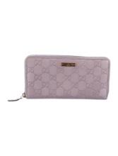 Gucci Purple Leather Exposed Zip Closure Wallet