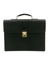 Louis Vuitton Green Taiga Leather Top Handle Bag