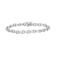 Elegant .10ct Diamond Pear Shape & Bezel Bracelet