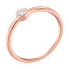 14k Gold Pl. Round .05ct Diamond Solitaire Ring