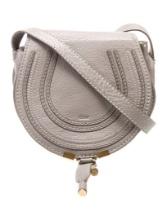 Chloe Grey Lthr Gold-tone Hdw Snap Crossbody Bag