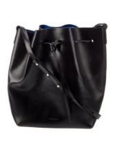 Mansur Gavriel Blk Leather Drawstring Bucket Bag