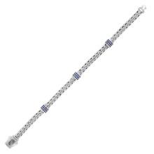 Round Blue Sapphire Adjustable Eye Bracelet
