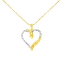 10k Gold-pl. .10ct Diamond Open Heart Necklace