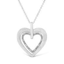 Elegant .07ct Diamond Accent Double Heart Necklace