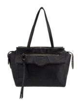 Rebecca Minkoff Blk Leather Zip Cls Shoulder Bag