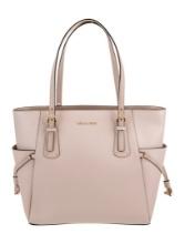 Michael Kors Pink Leather Zip Cls Top Handle Bag