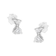 14k White Gold .50ct Diamond Dangle Stud Earrings