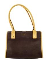Kate Spade Brn & Ylw Canvas Snap Cls Shldr Bag