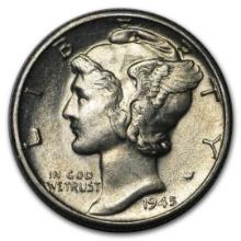 1945-d Mercury Dime Bu
