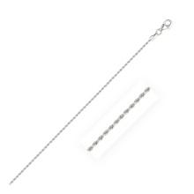 10k White Gold Solid Diamond-cut Rope Chain 1.6mm