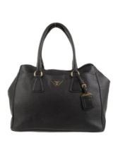 Prada Vitello Daino Lthr Gold-tone Hdw Top Hdl Bag