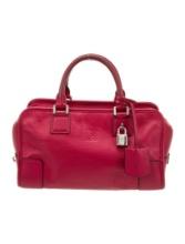 Loewe Amazona 28 Burgundy Leather Top Hdl Bag