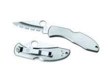 Spyderco Satin Gray Ss Serrated Delica 4 Knife
