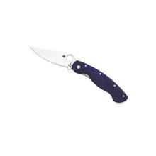 Spyderco Military Model Purple Blue Handle Knife