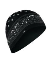 Zan Headgear Black Paisley Sportflex Skull Cap