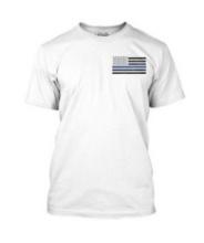 Thin Blue Line Medium White Men's Flag T-shirt
