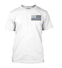 Thin Blue Line Small White Men's Flag T-shirt