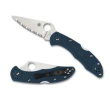 Spyderco Indigo Serrated Delica 4 Folding Knife