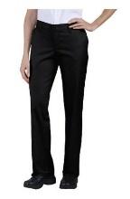 Dickies Black Womens Premium Flat-front Pants