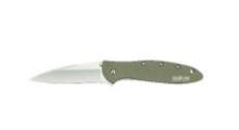 Kershaw Satin Od Green Plain Leek Knife