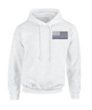 Thin Blue Line 3x-large White American Flag Hoodie