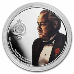 2022 Niue 1 Oz Ag Godfather 50th Colorized Proof