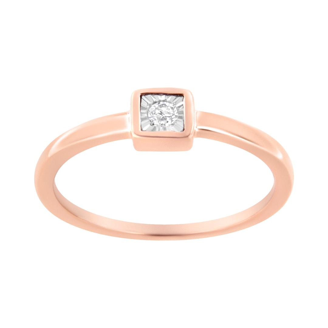 14k Gold-pl Round .05ct Diamond Promise Ring