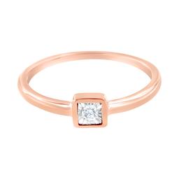14k Gold-pl Round .05ct Diamond Promise Ring