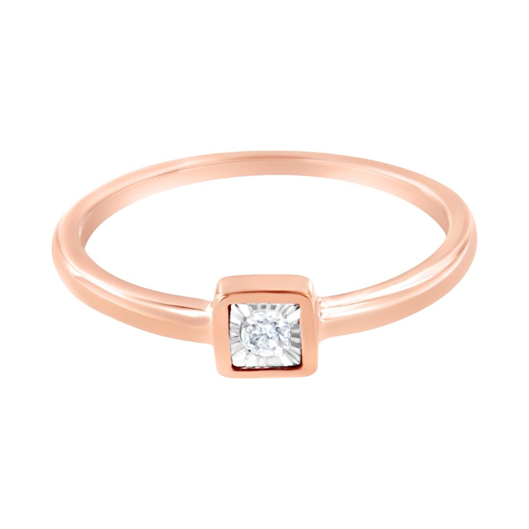 14k Gold-pl Round .05ct Diamond Promise Ring