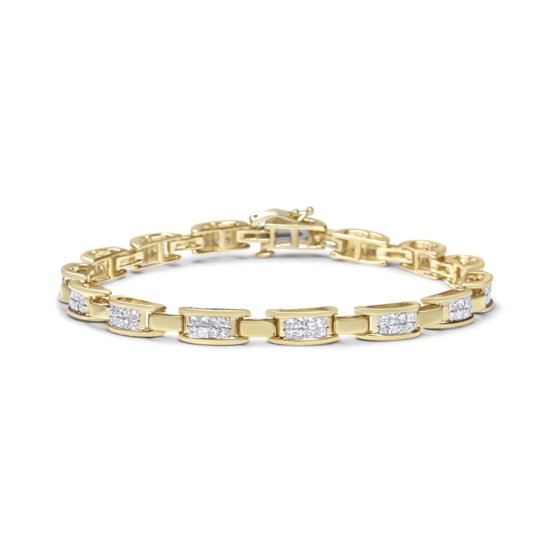 14k Gold Princess 2.00ct Diamond Bracelet