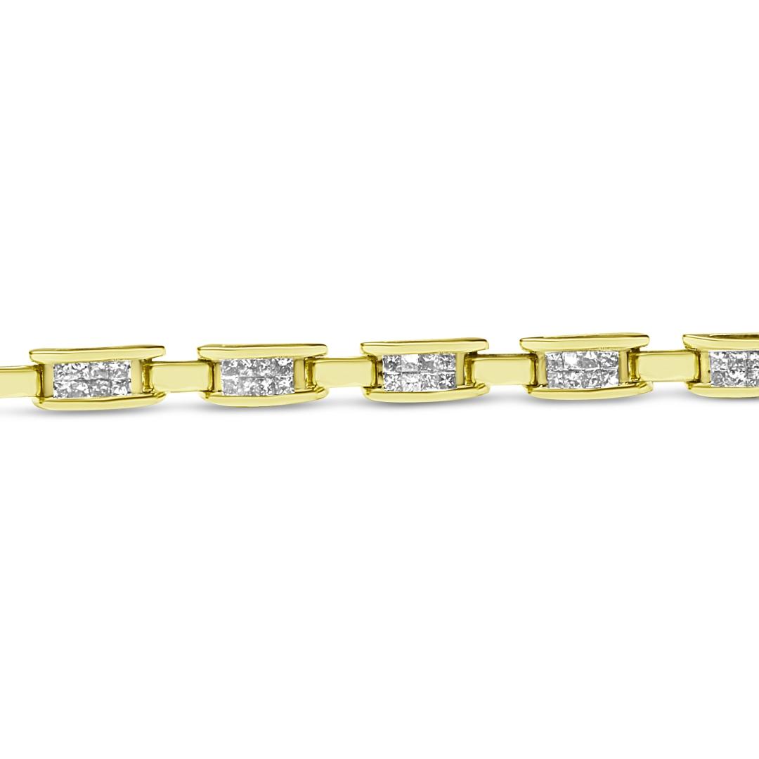 14k Gold Princess 2.00ct Diamond Bracelet